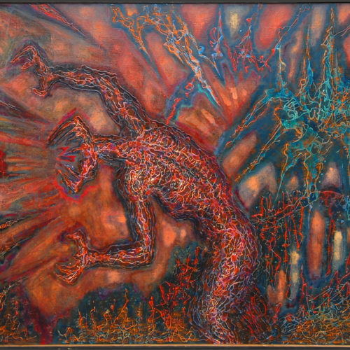 Jerzy Tchórzewski urodził się 24 kwietnia 1928 roku w Siedlcach. Malarz, grafik, ilustrator,poeta, krytyk artystyczny. Studiował malarstwo w latach 1946-1951 w Akademii Sztuk Pięknych w Krakowie. W okresie studiów związał się ze środowiskiem Grupy Krakowskiej II. Uczestniczył w I Wystawie Sztuki Nowoczesnej w Krakowie (1948/1949). Na Ogólnopolskiej Wystawie Młodej Plastyki w Arsenale (1955) otrzymał nagrodę równorzędną. Do czasu „Arsenału” malował figuratywnie pod wpływem surrealizmu, potem zajął się ekspresyjnym malarstwem abstrakcyjnym. Po ukończeniu studiów przeniósł się do Warszawy, gdzie w 1954 rozpoczął pracę pedagogiczną na Akademii Sztuk Pięknych. Prowadził pracownię malarstwa na Wydziale Grafiki. W roku 1987 uzyskał tytuł profesora, w 1998 przeszedł na emeryturę. Brał udział w ok. 40 wystawach indywidualnych i ok. 130 wystawach zbiorowych. Zmarł 24 grudnia 1999 roku w Warszawie. Kolekcje dzieł Jerzego Tchórzewskiego znajdują się w wielu muzeach i zbiorach prywatnych na świecie, największą kolekcję posiada Muzeum Narodowe we Wrocławiu.